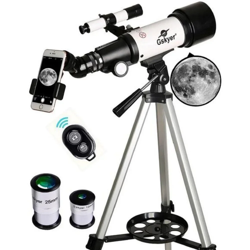 Telescope, 70mm Aperture 400mm AZ Mount Astronomical Refracting Telescope